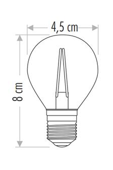CATA  AMPUL RUSTİK LED G45  E27 4W 2700K ŞEFFAF (GÜNIŞIĞI)