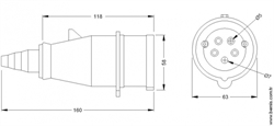 Bemis 45-042   CEE Norm 5/16A 380V DÜZ FİŞ (1016701)