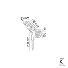 Forlife  22W Güneş Enerjili Bahçe Armatürü FL-3124 (AMBER)