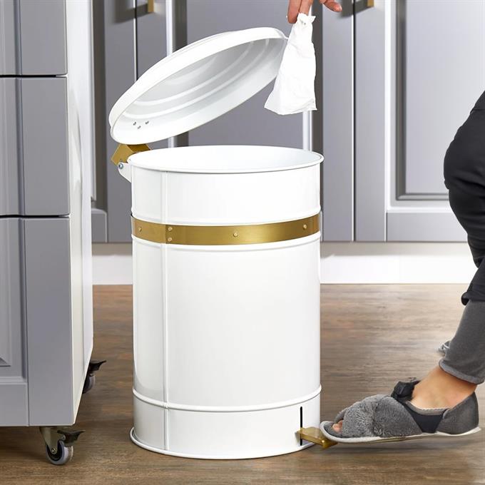 The Mia Galvin Çöp Kovası Banyo Beyaz 24 Lt Gln0048