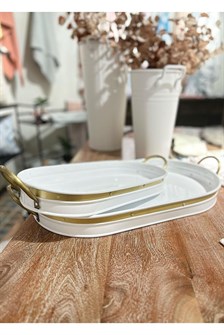 The Mia Galvin Tepsi Beyaz 54x23 Cm GLN0058 GLN0058