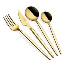 The Mia Isla Çatal Kaşık Bıçak Seti Gold 24 Parça CKB0147