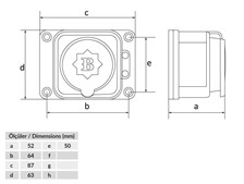 Kauçuk Priz IP54 16A DUVAR 2P+T