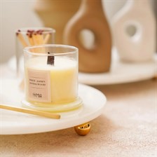 The Mia Marbre Mermer 25 Cm Boncuk Ayaklı Beyaz Servis MER0009