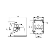 Mete Enerji 16A CEE Norm Eğik Makina Fişi 2P+E Vidalı IP67