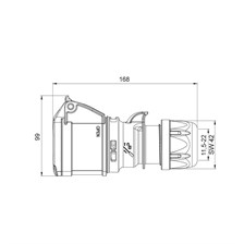 Mete Enerji 32A CEE Norm Uzatma Prizi IP44 3P+N+E Vidalı