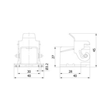 Mete Enerji 5P 10A Çok kontaklı Eğik Makina Prizi Metal 