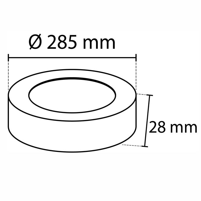 Noas 24W LED Sıva Üstü Panel Yuvarlak 6500K Beyaz Işık( BEYAZ KASA )