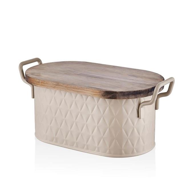 The Mia Prizma Ekmek Saklama Kabı Karamel 40x22x18 cm