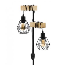 Eglo 43137 “TOWNSHEND 5” Lambader Siyah-Ahşap