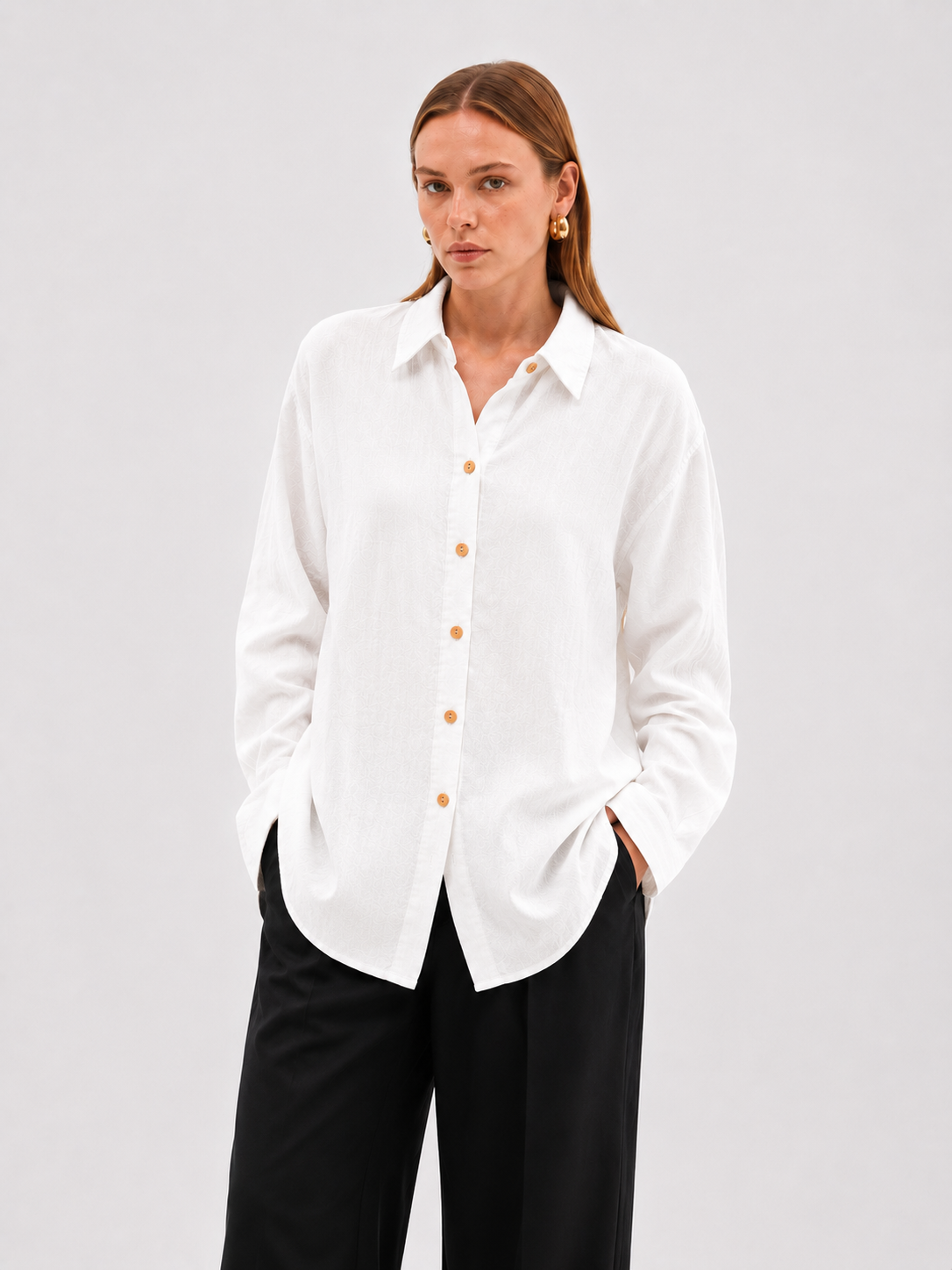 Linen Basic Gömlek Beyaz