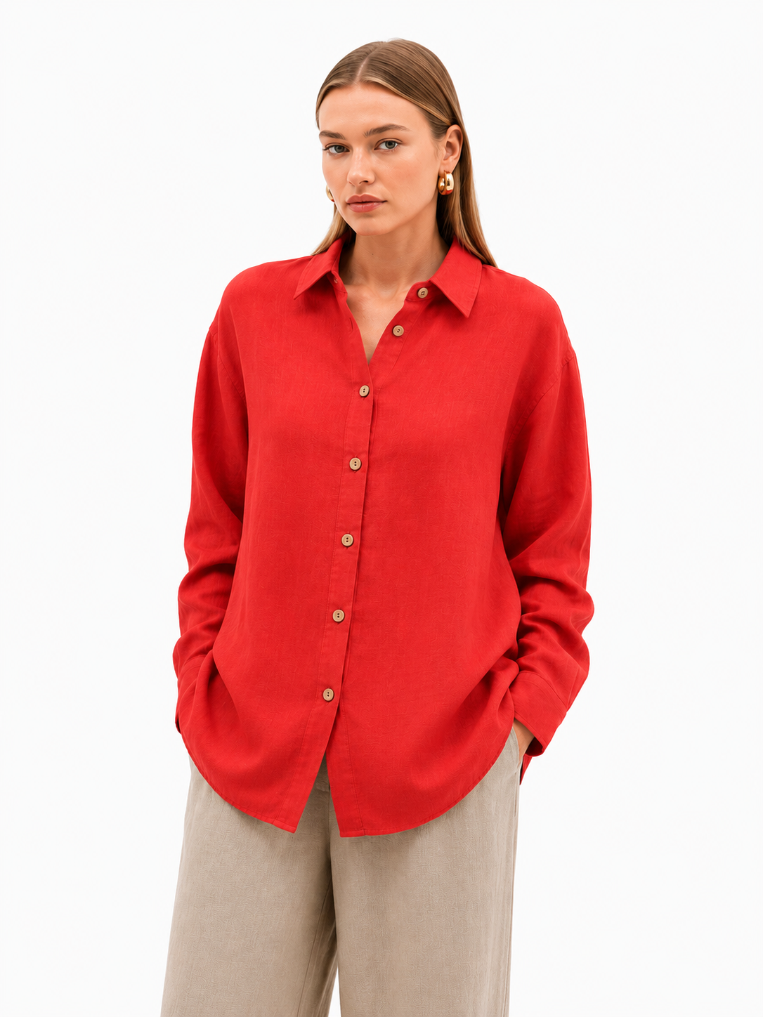 Linen Basic Gömlek Narçiçeği