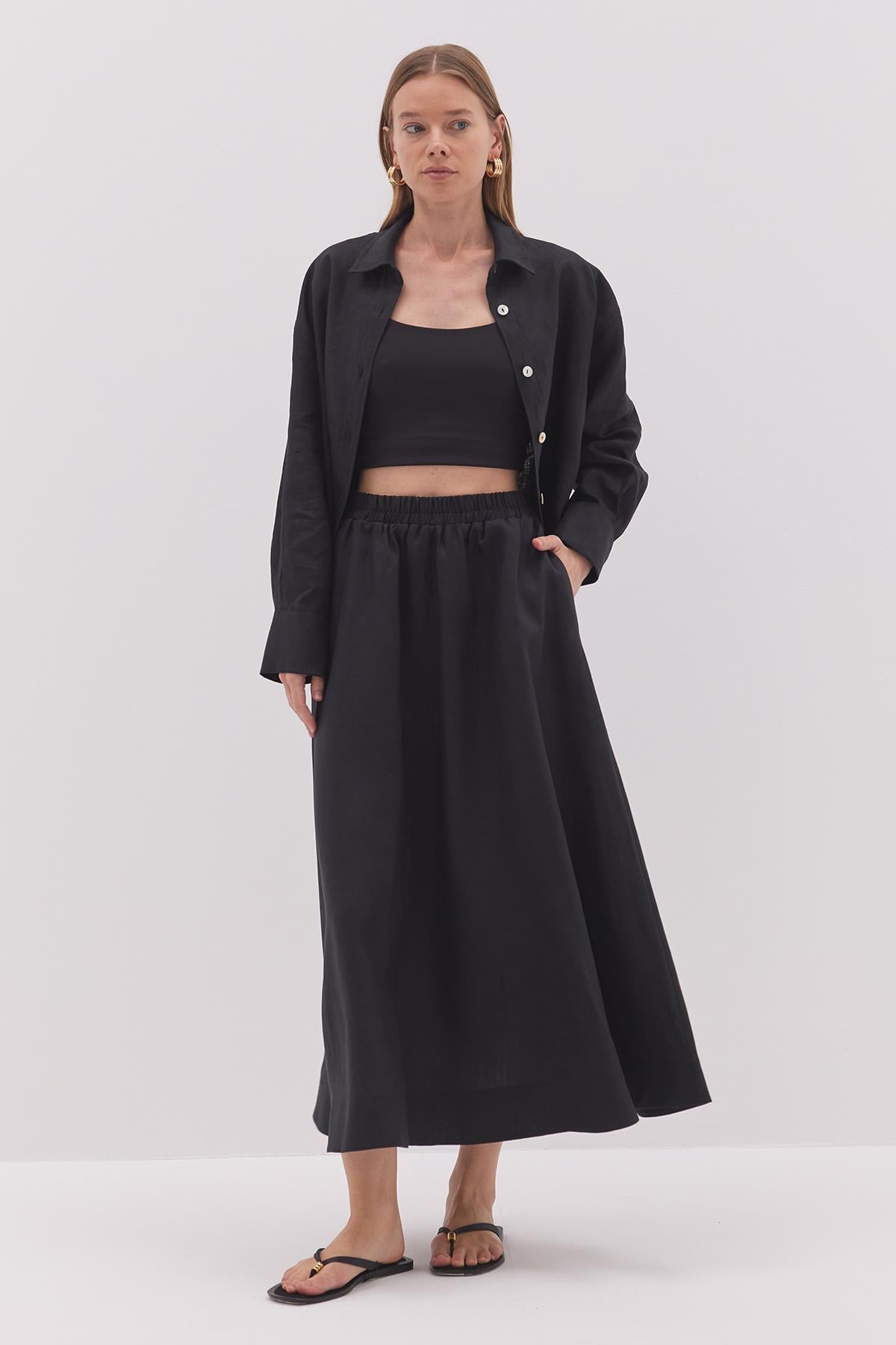 Linen Etek Siyah