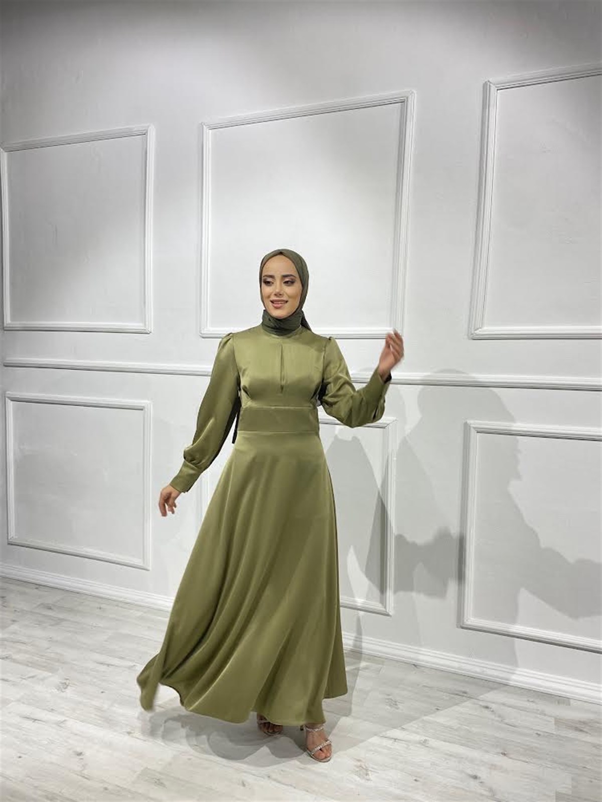 ella Dress-Yağ Yeşili