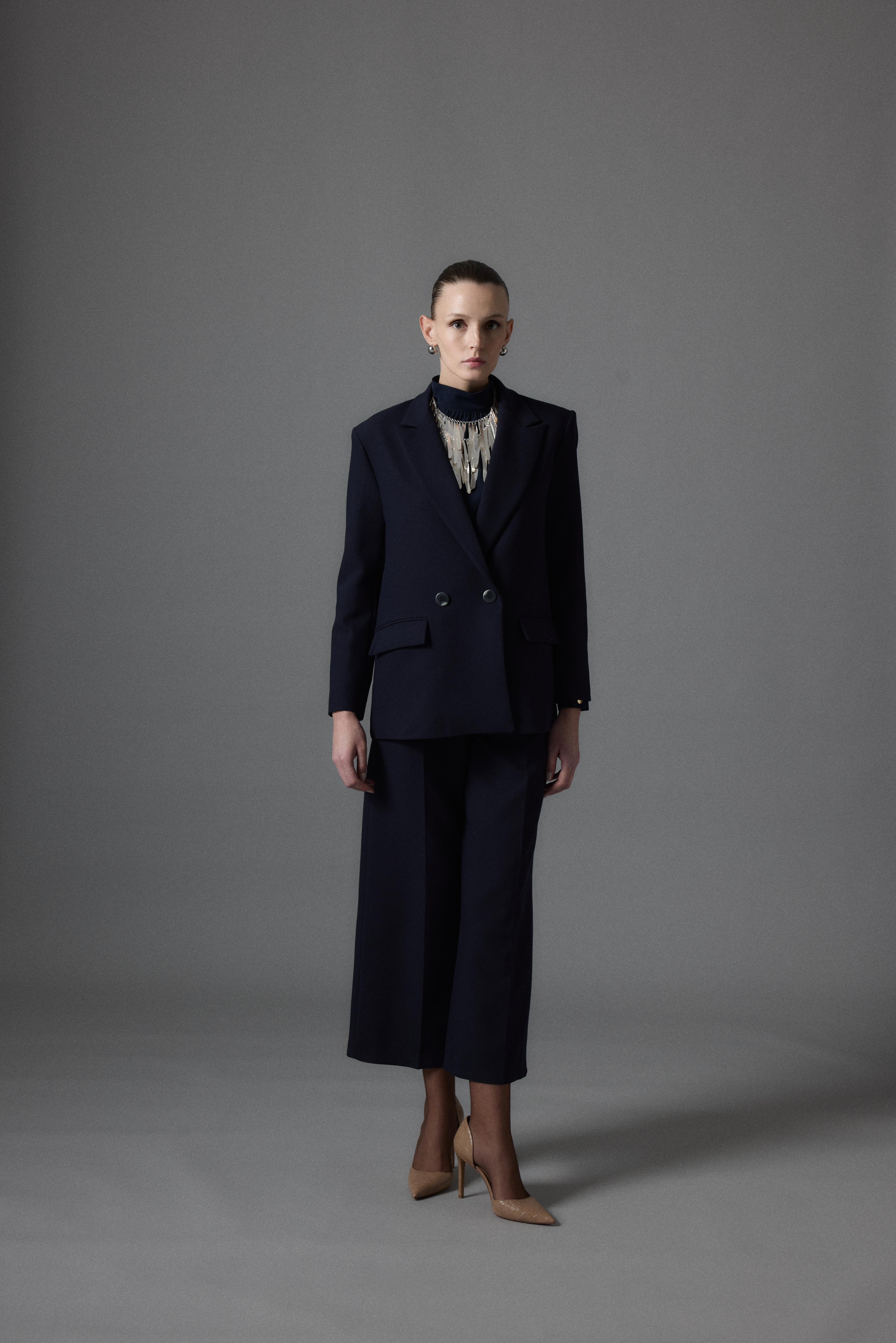 Kruvaze Ceketli Takım Lacivert