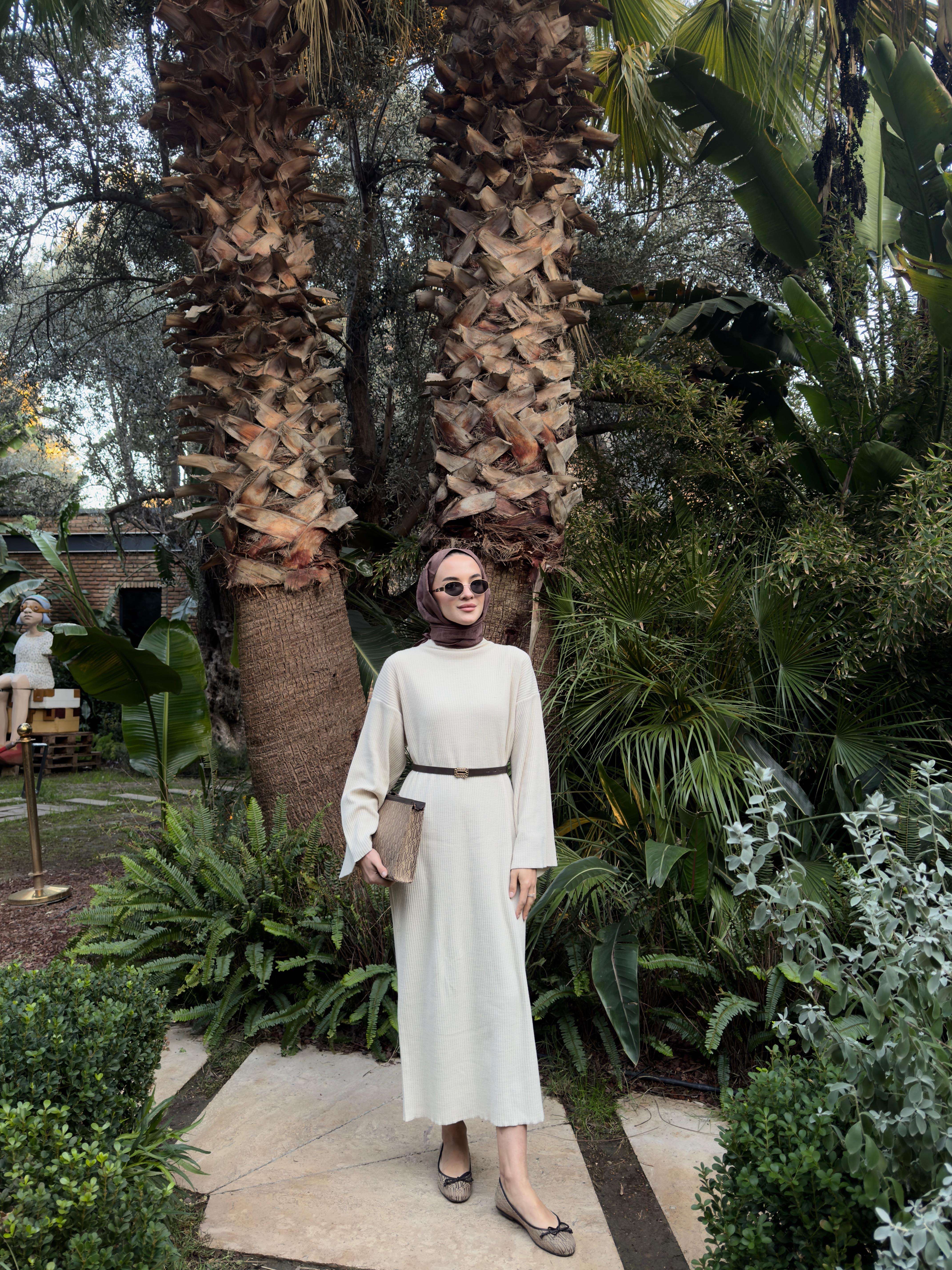 Triko Desenli Hırka - Kahverengi