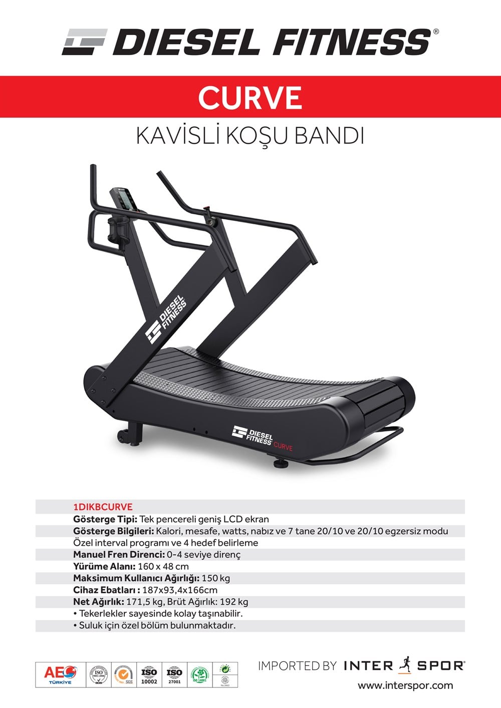  Diesel Curve Koşu bandı