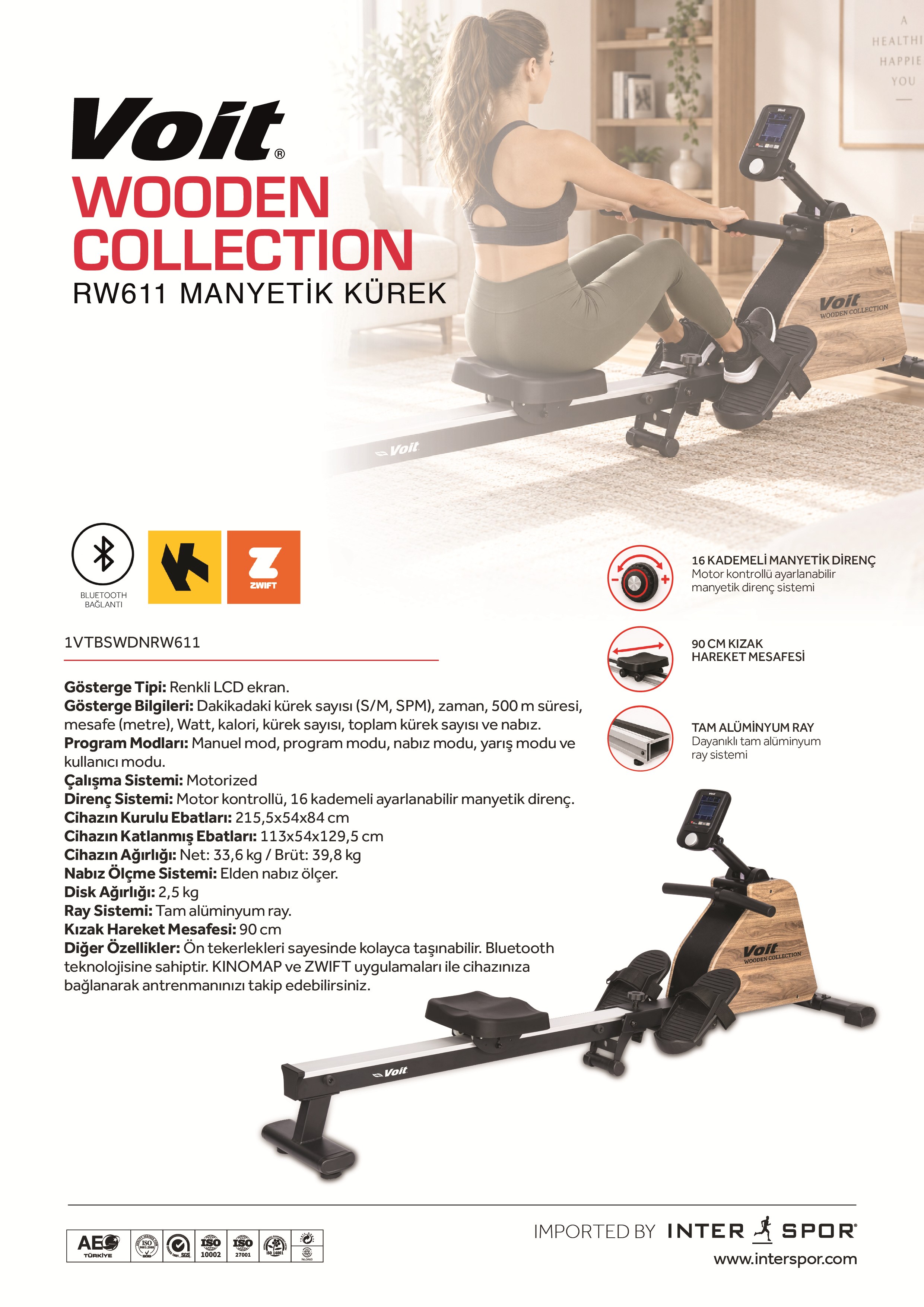  VOIT WOODEN COLLECTION RW611 MANYETİK KÜREK
