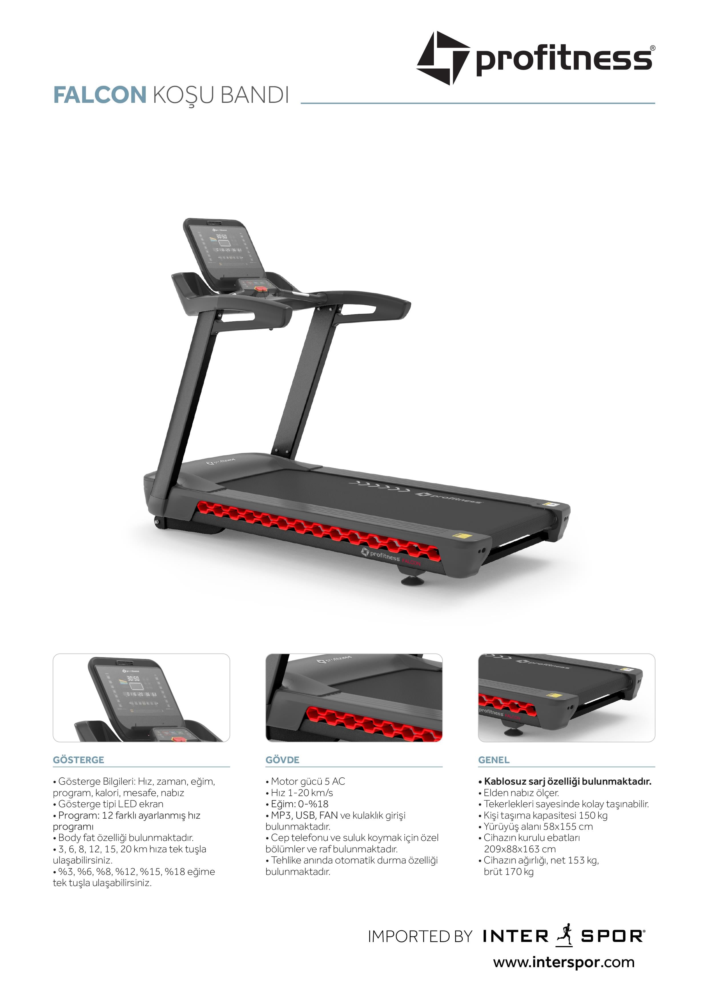 PROFITNESS FALCON KOŞU BANDI