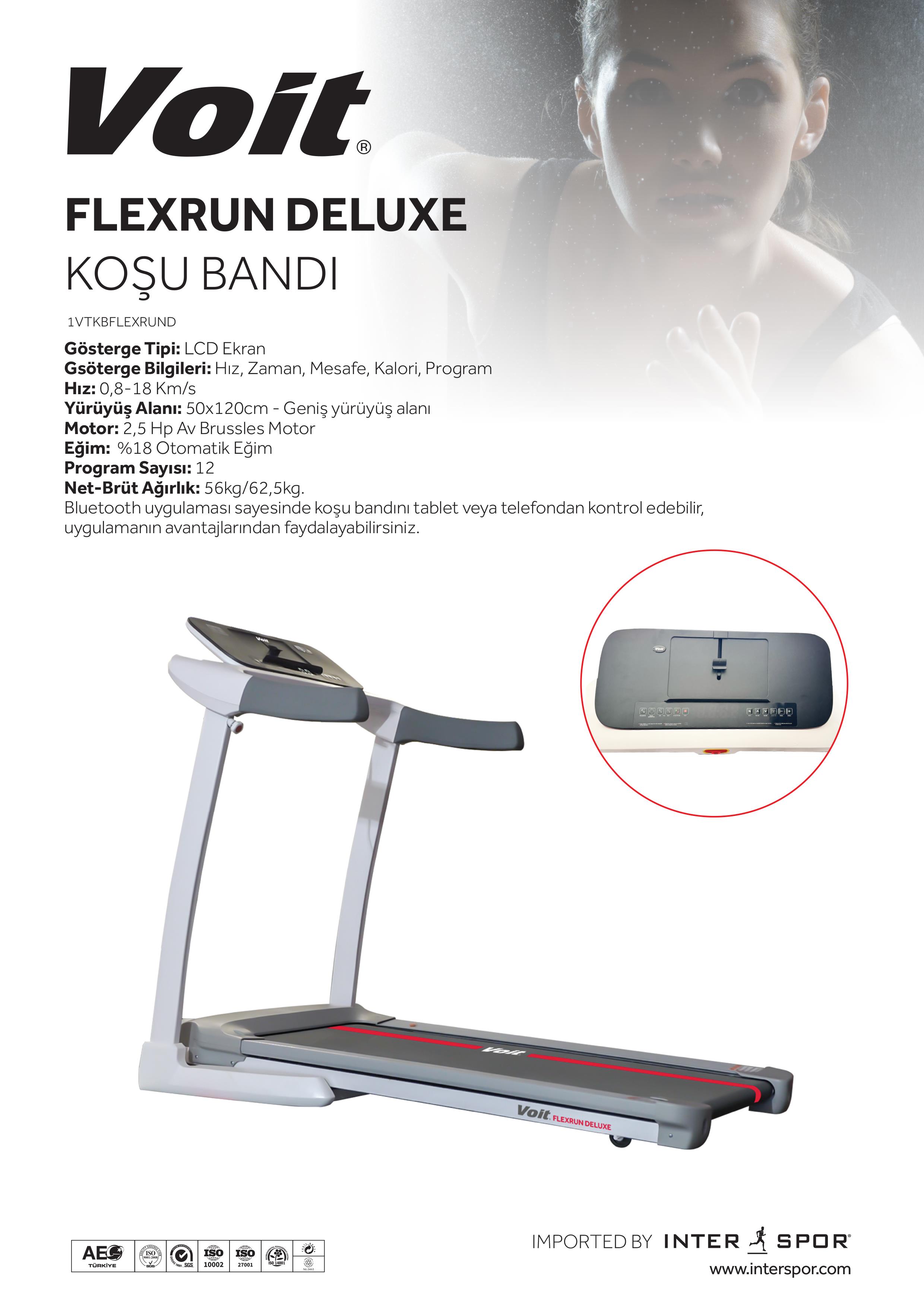 VOİT FLEXRUN DELUXE OTOMATİK EĞİMLİ KOŞU BANDI