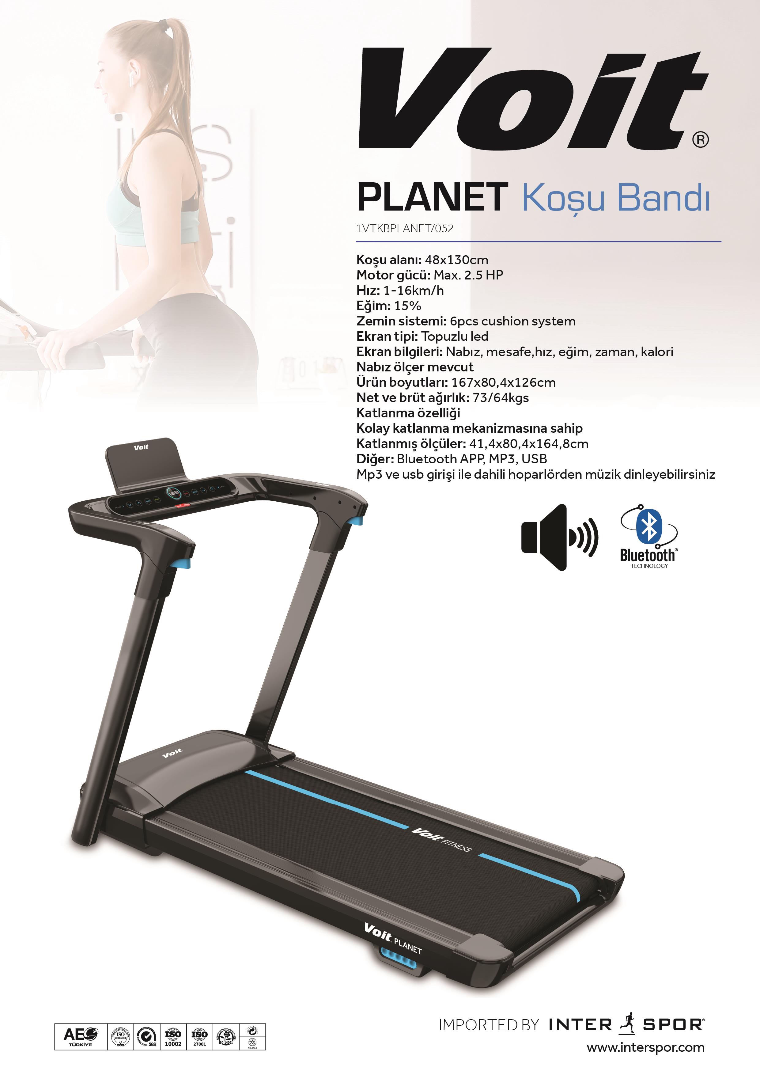 VOİT PLANET OTO. EĞİMLİ KOŞU BANDI.SYH