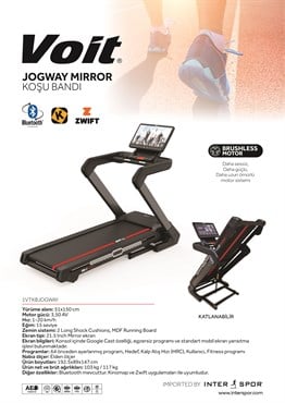 VOİT JOGWAY MİRROR EKRANLI OTO. EĞİMLİ KOŞU BANDI