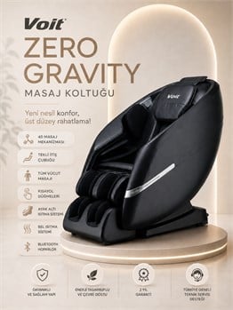 Voit Zero Gravity Masaj Koltuğu 4D Masaj Mekanizması Kumandalı Bluetooth Hoparlör Siyah Renk