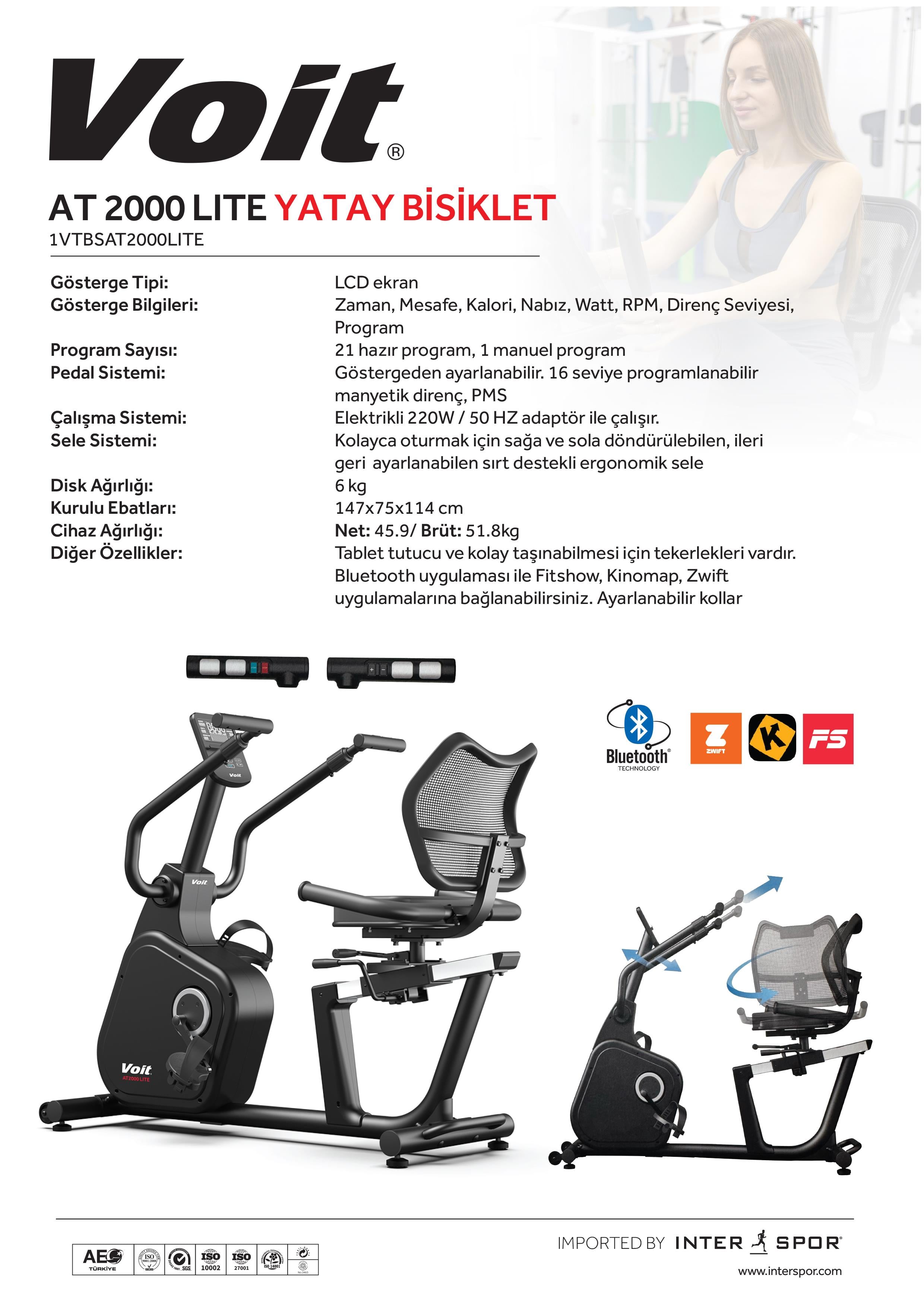 VOİT AT2000 LITE YATAY BISIKLET