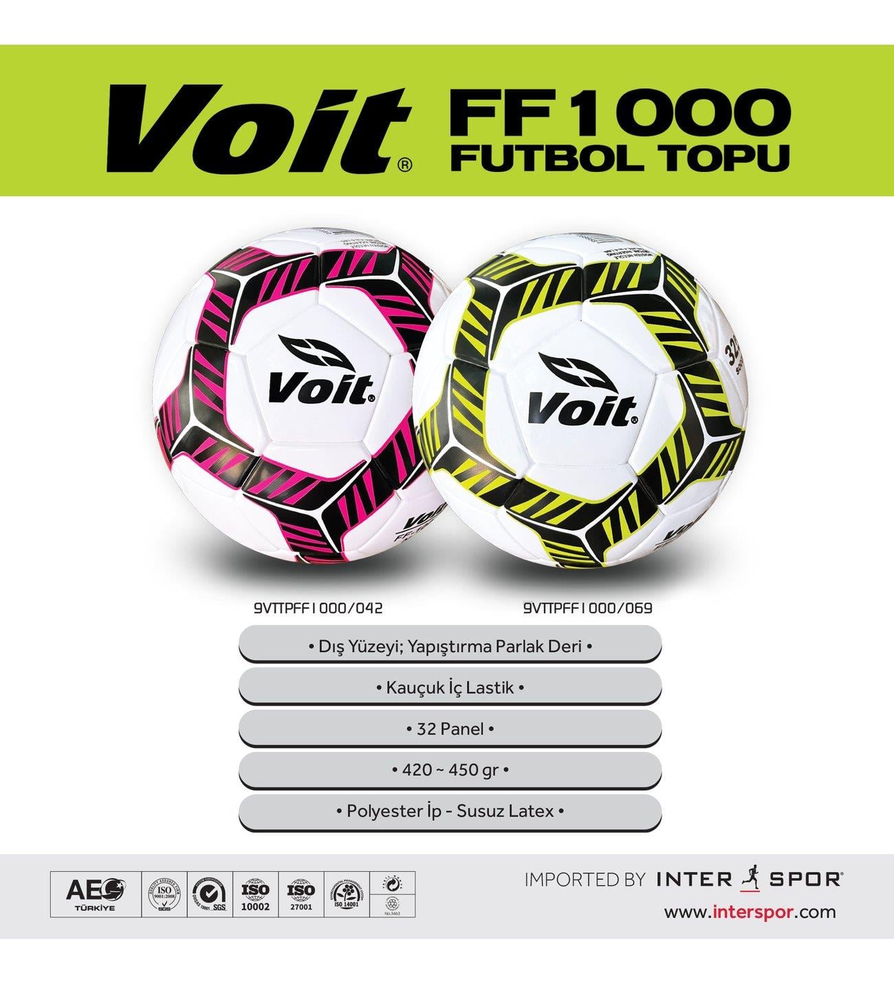 VOİT FF1000 N5 FUTBOL TOPU
