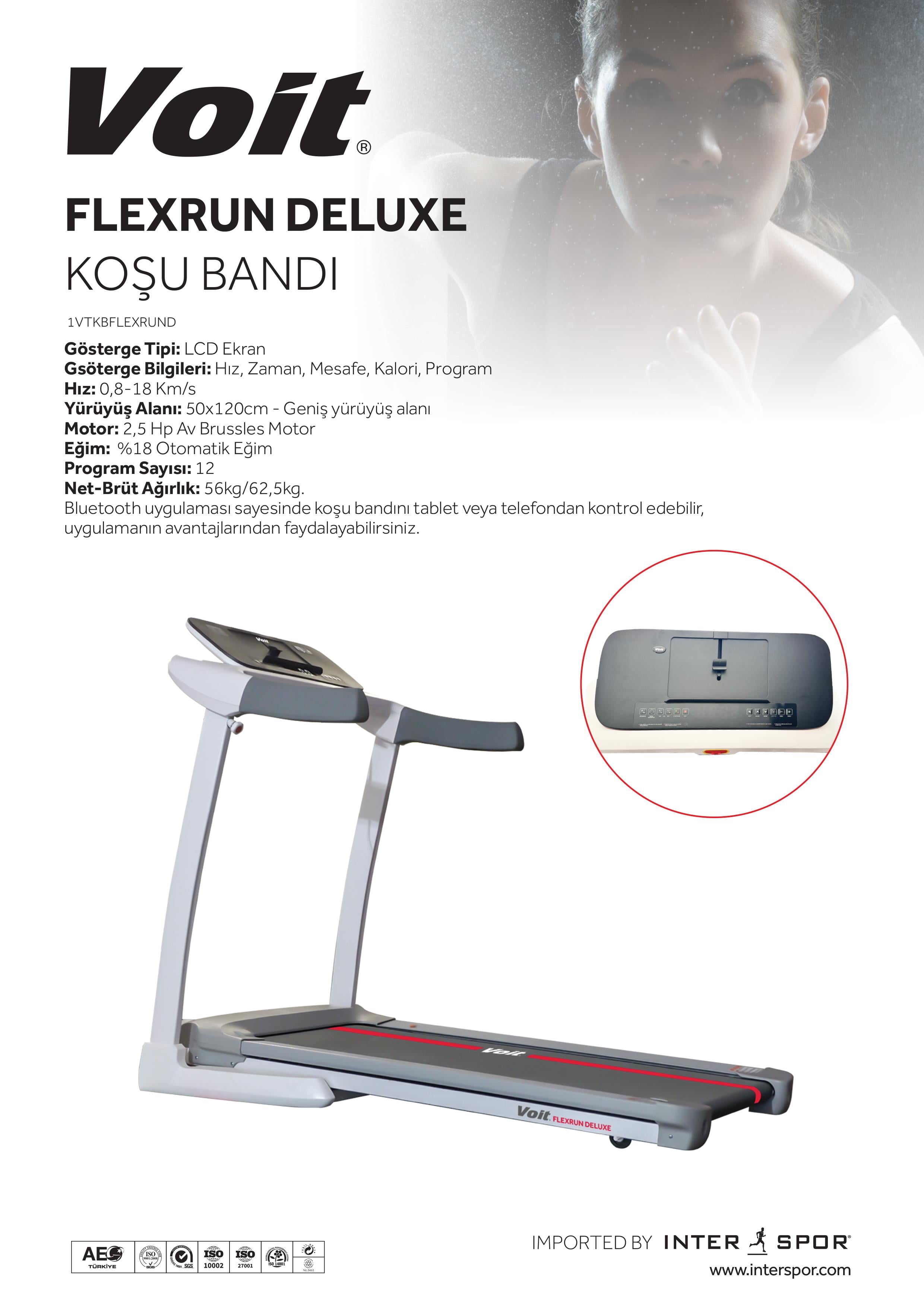 VOİT FLEXRUN DELUXE OTOMATİK EĞİMLİ KOŞU BANDI