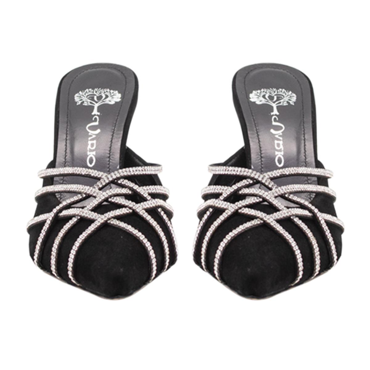 VARIO SIYAH SUET TAŞLI (Black Suede Stone)