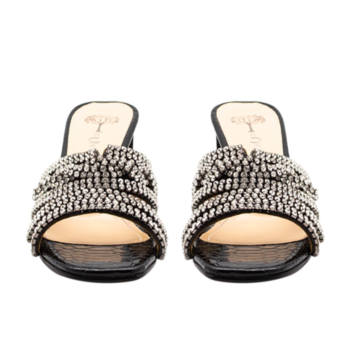 VARIO SIYAH DERI YILAN BASKI (Black Leather Snake Print)