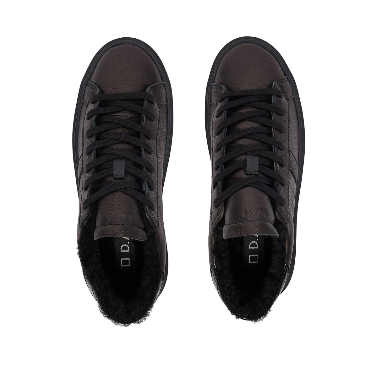 D.A.T.E. Hakiki deriden platform spor ayakkabı 7107 BLACK (Siyah)