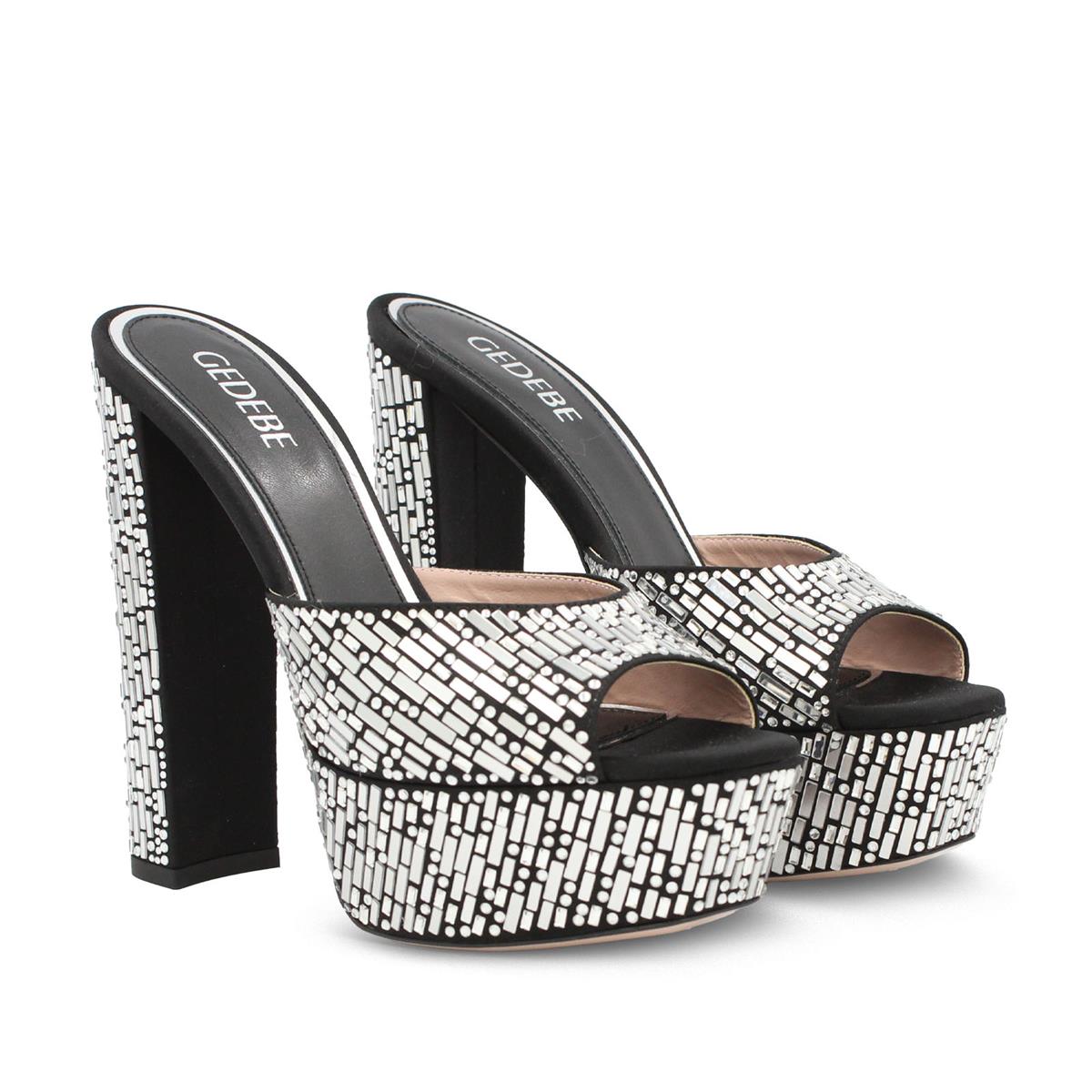 GEDEBE SIYAH SATEN -GÜMÜŞ (Black Satin Silver)