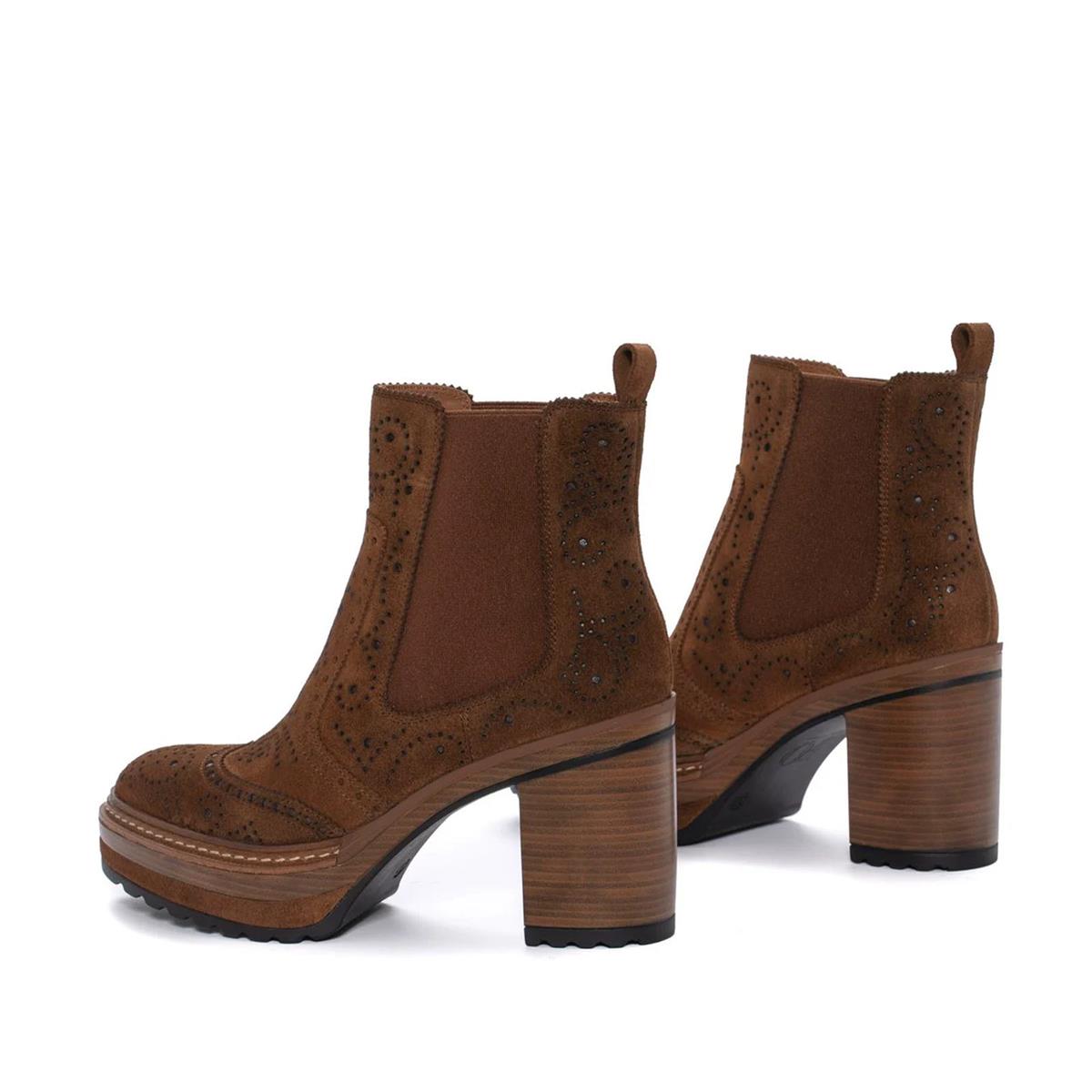 OLIV-B Hakiki Süet deri Lastikli Kadın Bot Z188 TABA SÜET (Tan Suede))