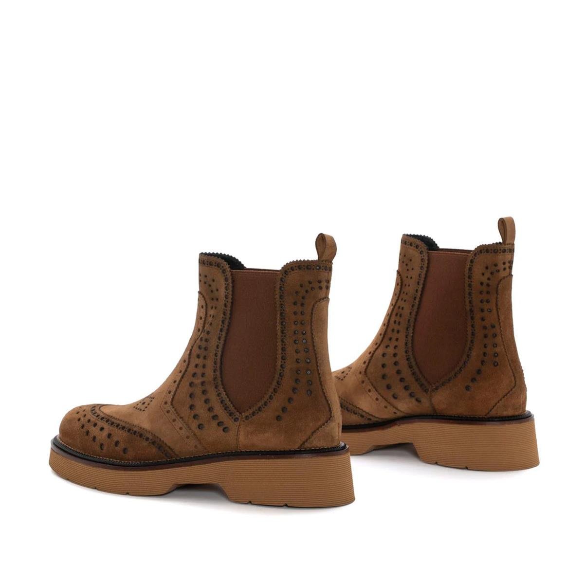 JIMMYB Hakiki Süet Deri Lastik Bantlı Kadın Bot Z188 TABA SÜET (Tan Suede))