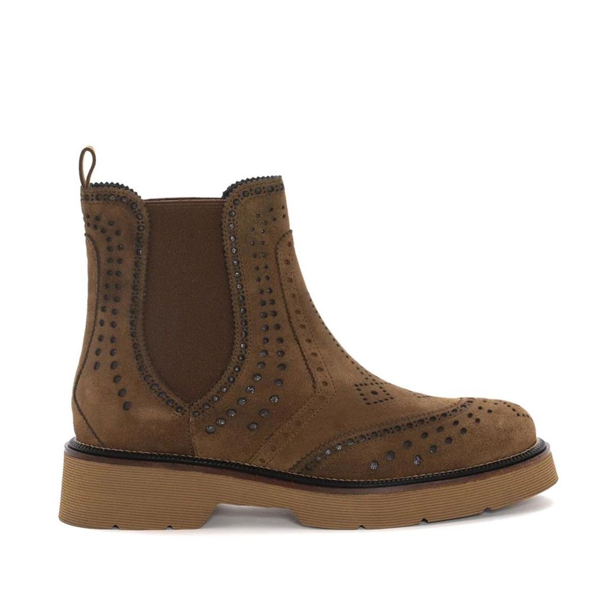 JIMMYB Hakiki Süet Deri Lastik Bantlı Kadın Bot Z188 TABA SÜET (Tan Suede))