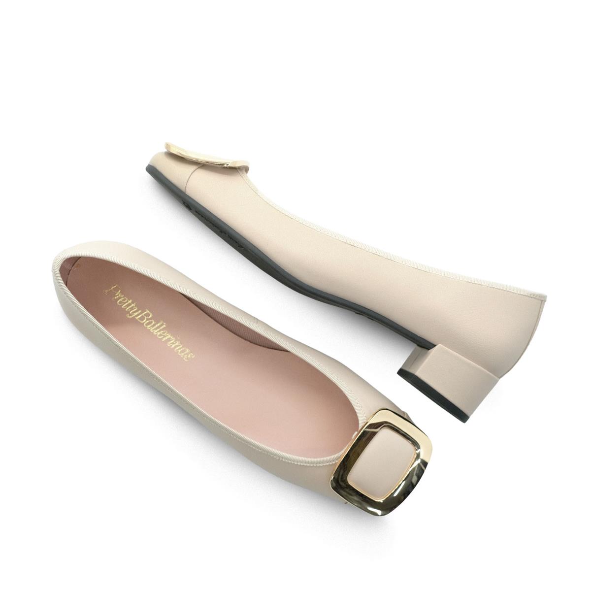 PRETTYBALLERINAS Hakiki Deri Tokalı Kadın Ayakkabı S97 SHADE ROSE COTON ROSATO