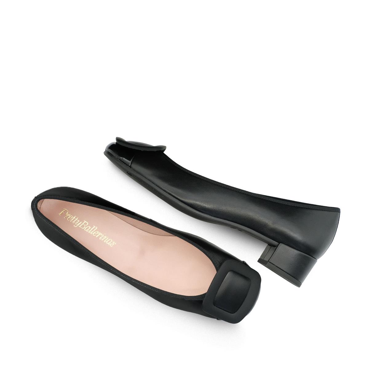 PRETTYBALLERINAS Hakiki Deri Tokalı Kadın Ayakkabı D42 SHADE NEGRO/COTON NEGRO