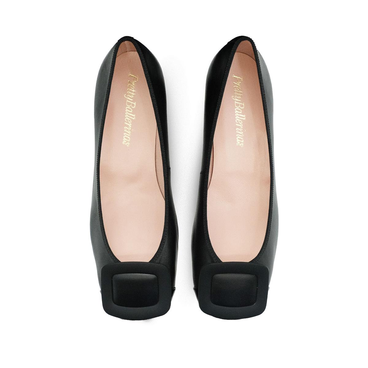 PRETTYBALLERINAS Hakiki Deri Tokalı Kadın Ayakkabı D42 SHADE NEGRO/COTON NEGRO