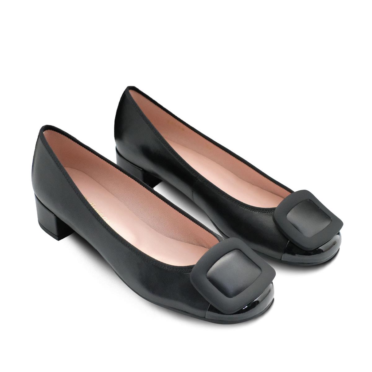 PRETTYBALLERINAS Hakiki Deri Tokalı Kadın Ayakkabı D42 SHADE NEGRO/COTON NEGRO