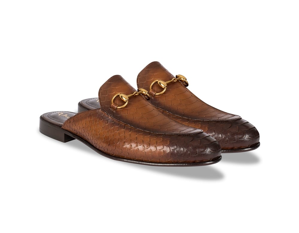 VARIO CROCO PRINTED PYTHON CAMEL CHOCO