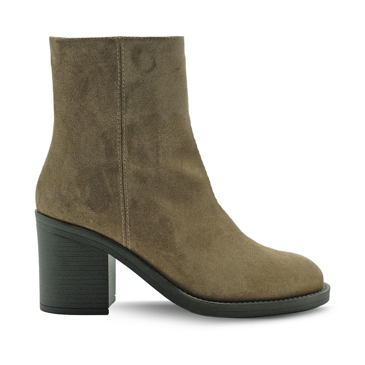 VARIO Hakiki Deri Fermuarlı Kauçuk Taban Bot Z600 YARMA SUET ARDESIA C62 (Split Suede Mink C62)