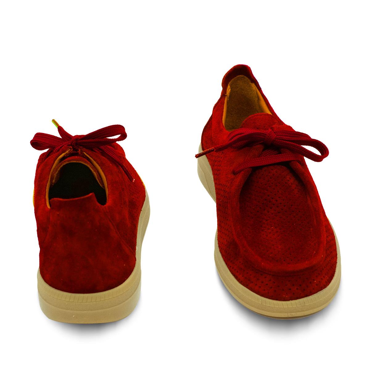 VARIO Hakiki Yarma Süet Deri, Kauçuk Taban Ayakkabı Z632 YARMA SÜET BORDO (Split Suede Burgundy)