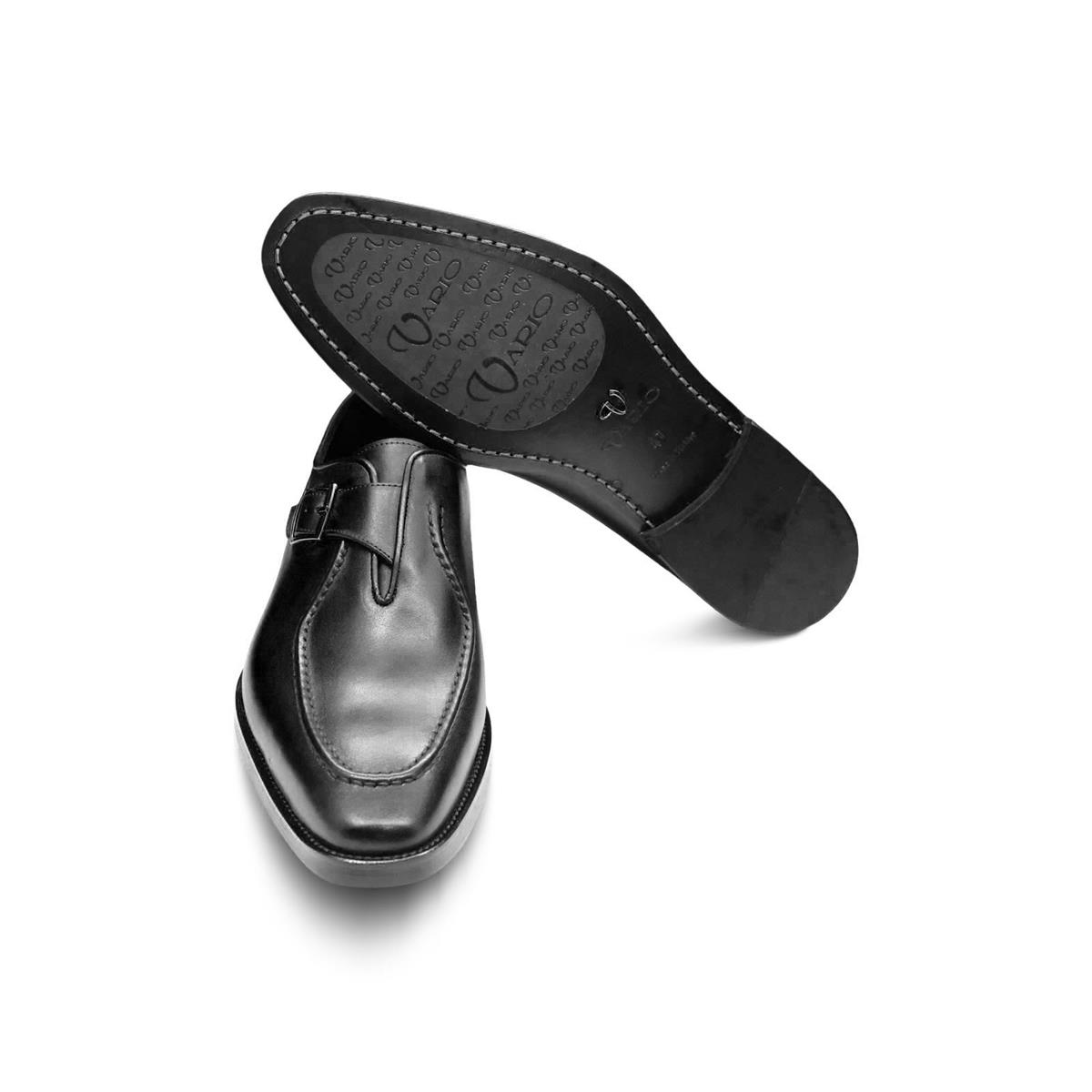 VARIO Hakiki Deri Tokalı Erkek Ayakkabı 053 SIYAH (Black)