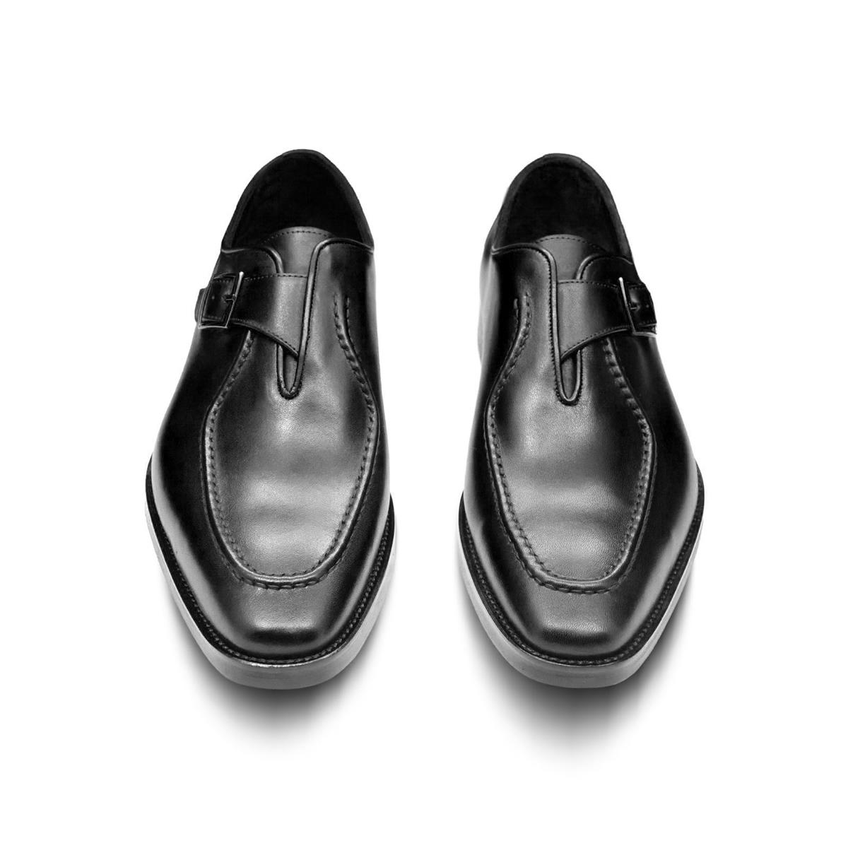 VARIO Hakiki Deri Tokalı Erkek Ayakkabı 053 SIYAH (Black)