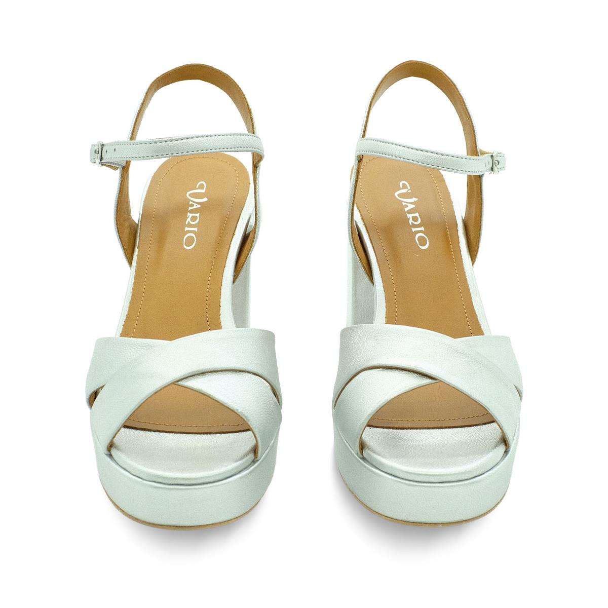 VARIO Hakiki deri Platformlu Ayakkabı V64 GÜMÜŞ (Silver)