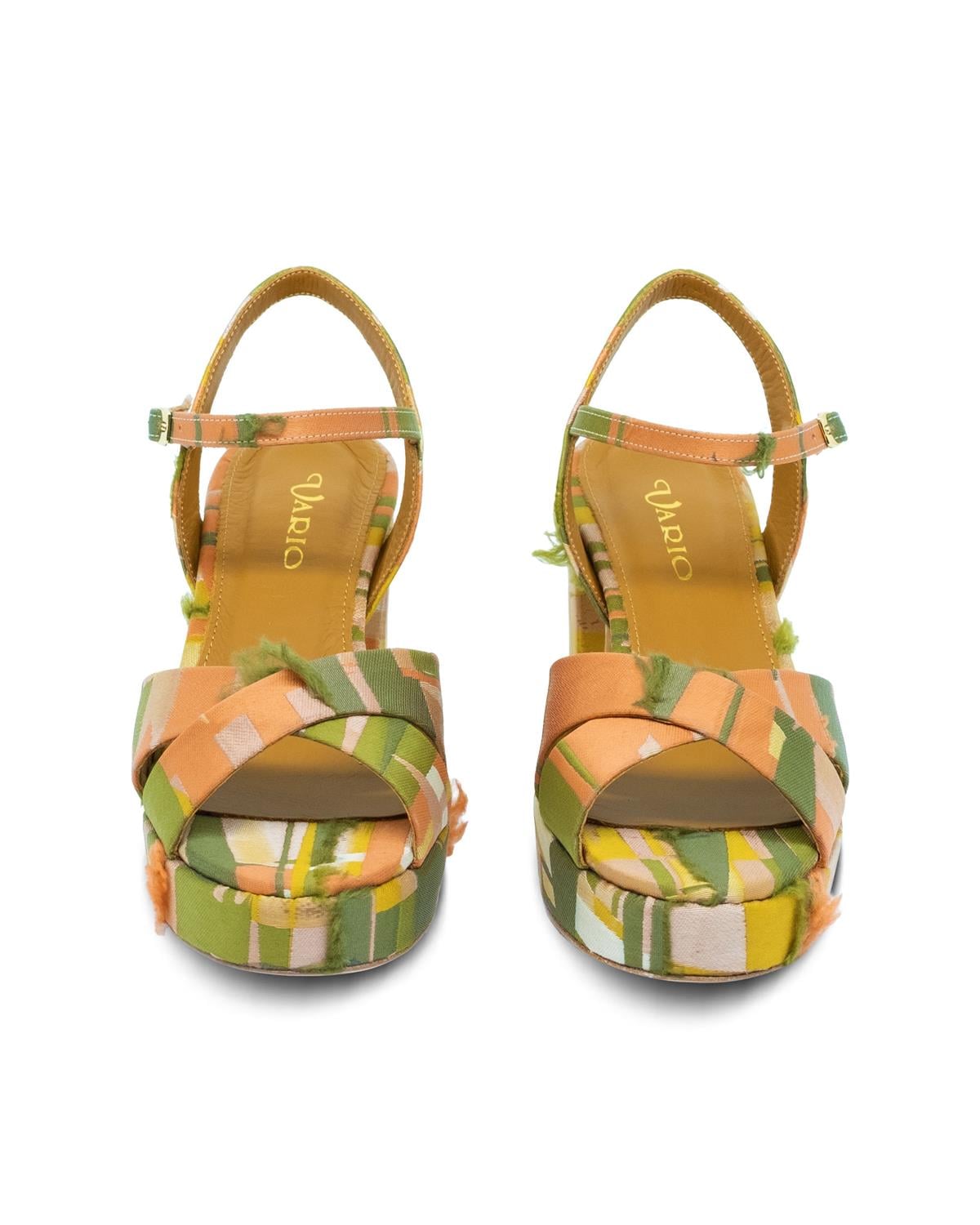 VARIO Renkli Desenli Platform Ayakkabı 6435 MULTICOLOR
