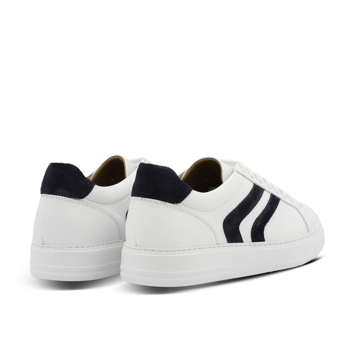 VARIO BEYAZ LACİVERT SÜET (White Navy Blue Suede)