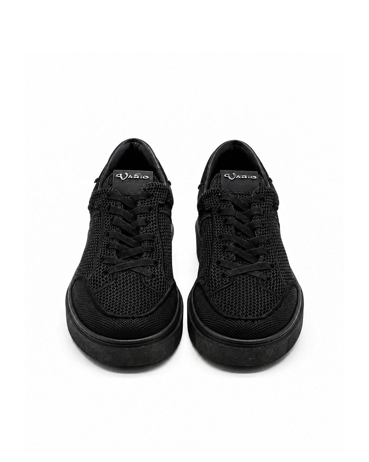 VARIO Örgü File Tekstil Erkek Sneaker Ayakkabı Z658 SİYAH DERİ+SİYAH TRİKO